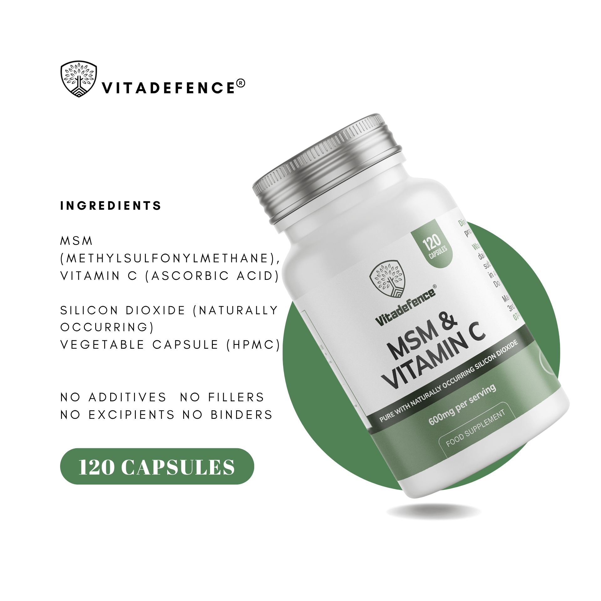MSM + Vitamin C | Vegan Capsules – 120 Count-3