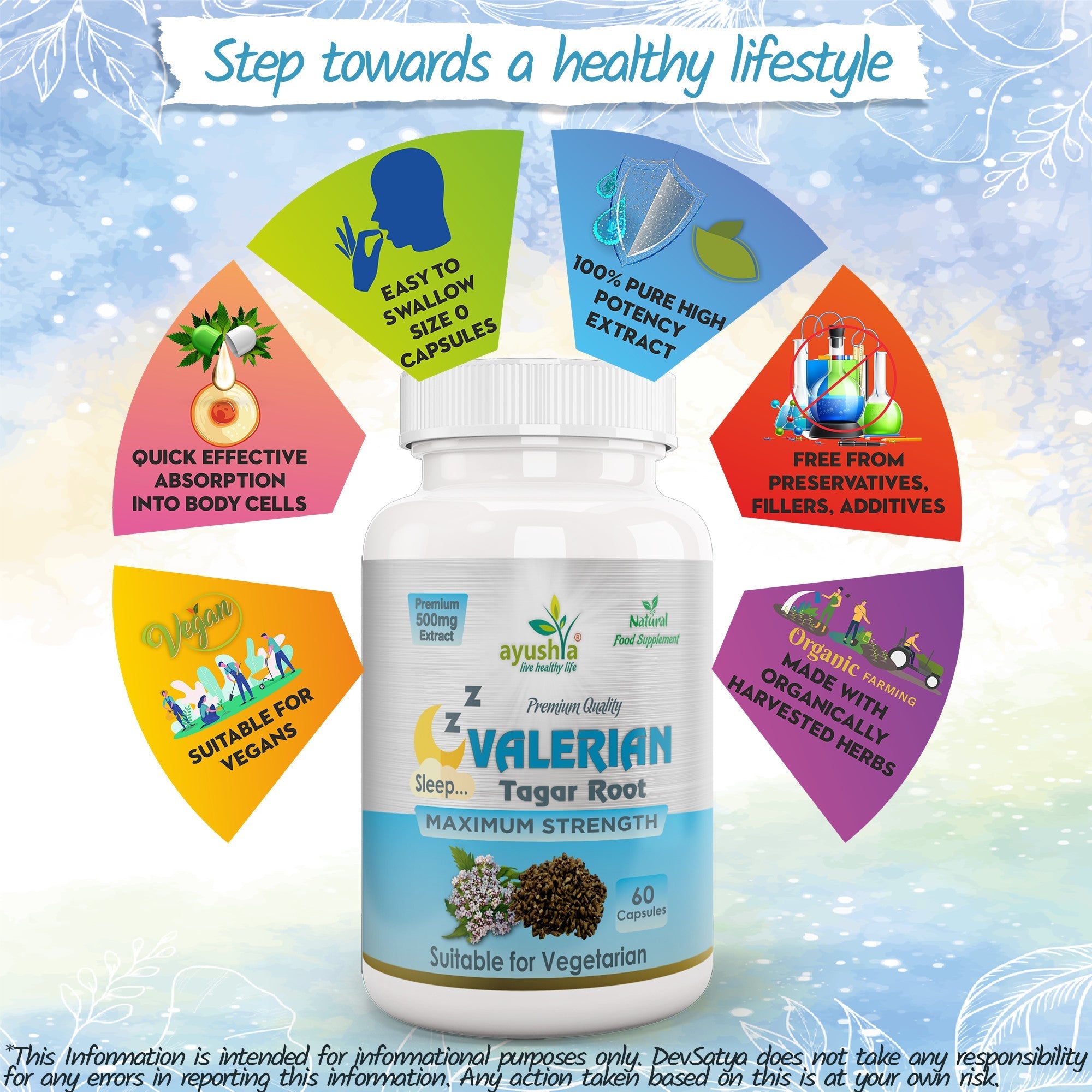 Ayushya Valerian Capsules (Tagar) Restful Sleep Support - Vegan, Gluten Free, Non-GMO, 60 Capsules-4