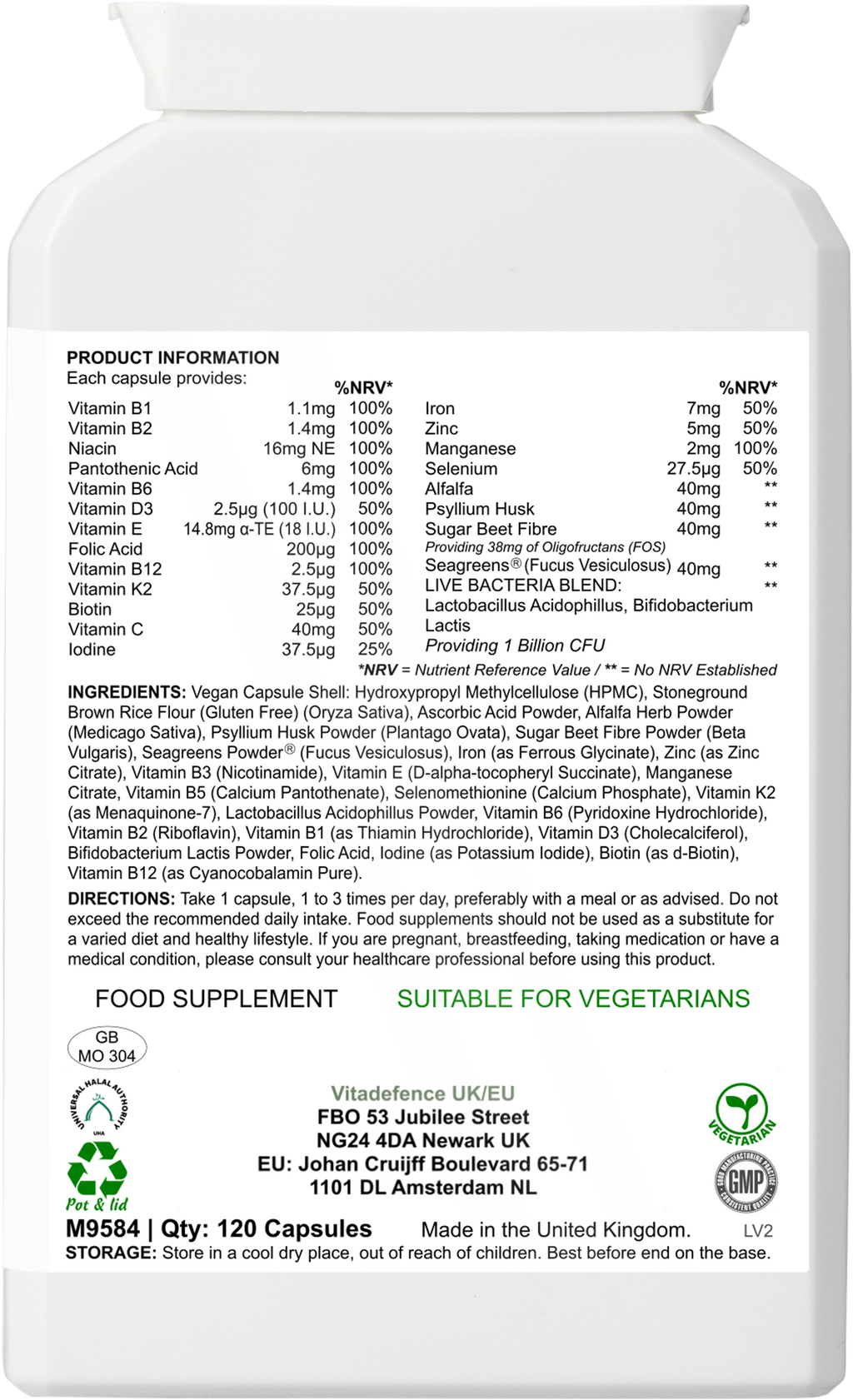 Vitamins Multi | With Botanicals, Minerals & Live Cultures – 120 Capsules-1