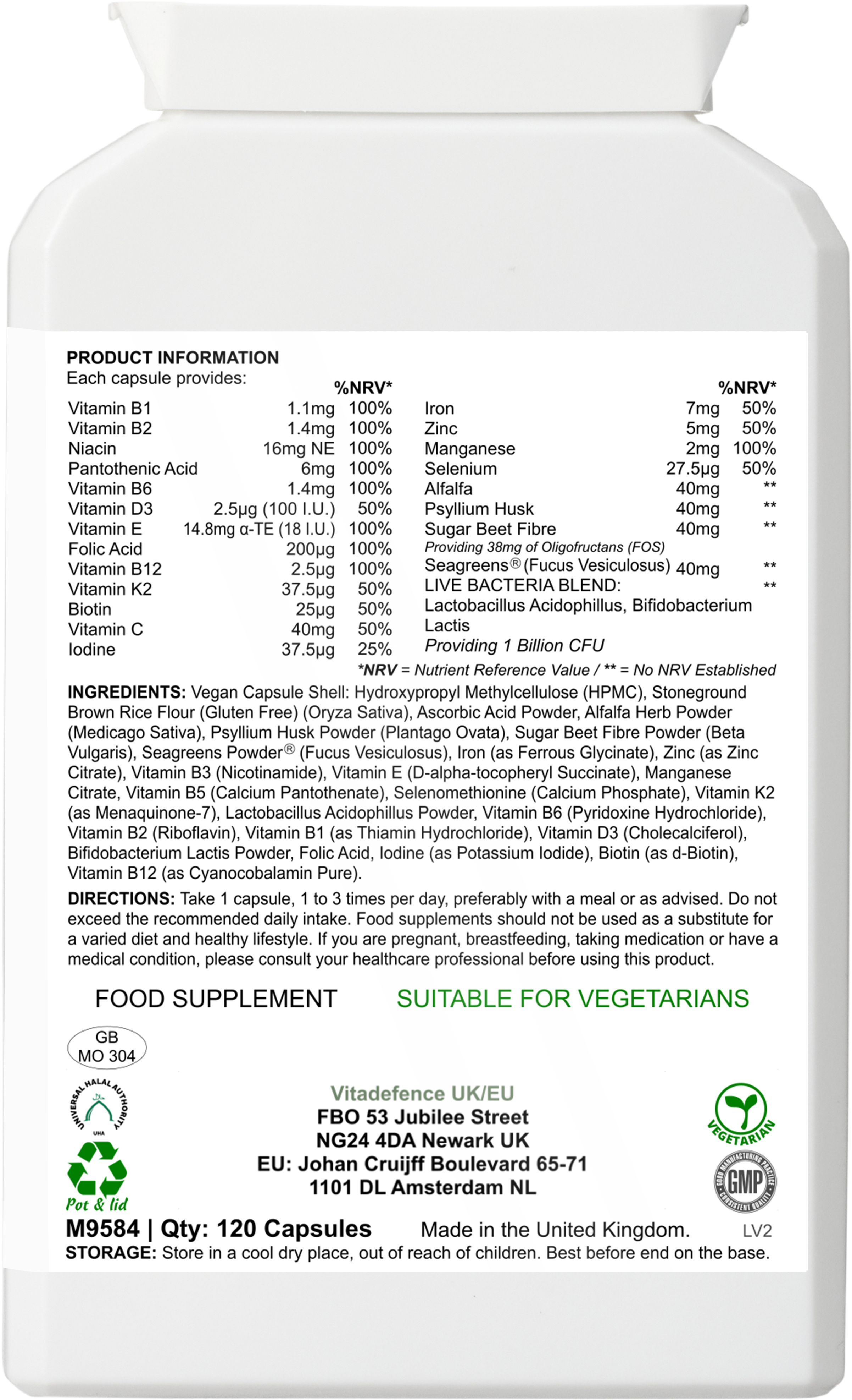 Vitamins Multi | With Botanicals, Minerals & Live Cultures – 120 Capsules-1