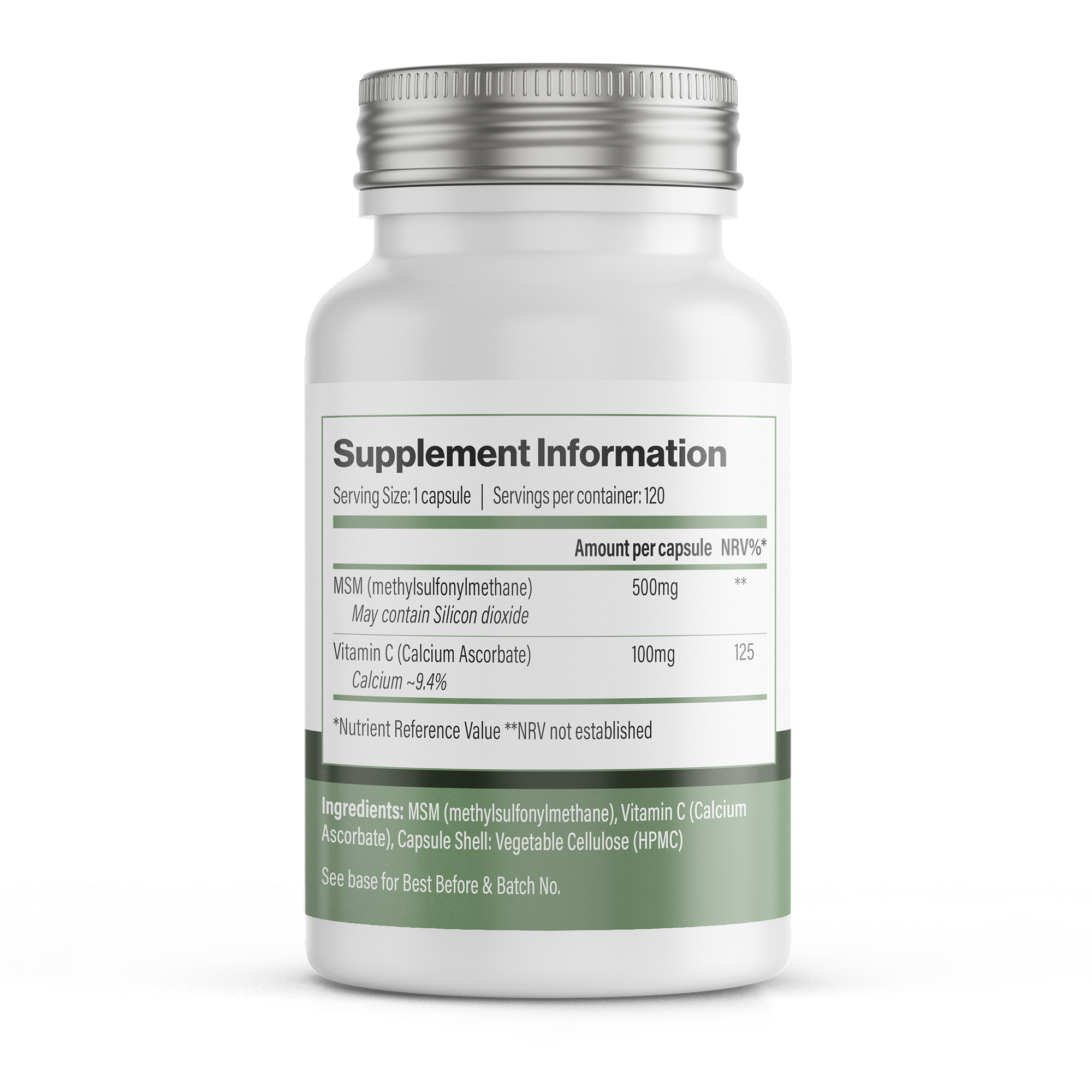 MSM + Vitamin C | Vegan Capsules – 120 Count-2