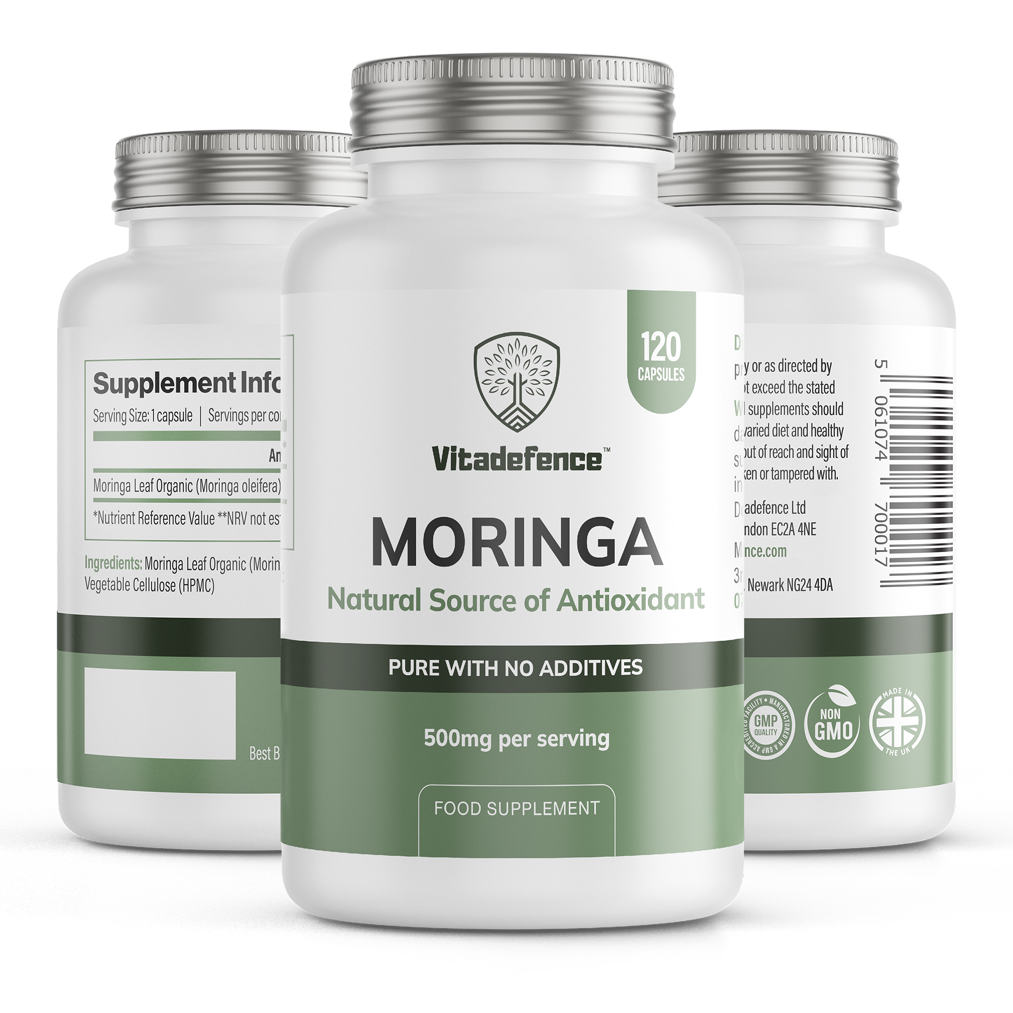 Moringa Oleifera | 500 mg Vegan Capsules – 120 Count-1