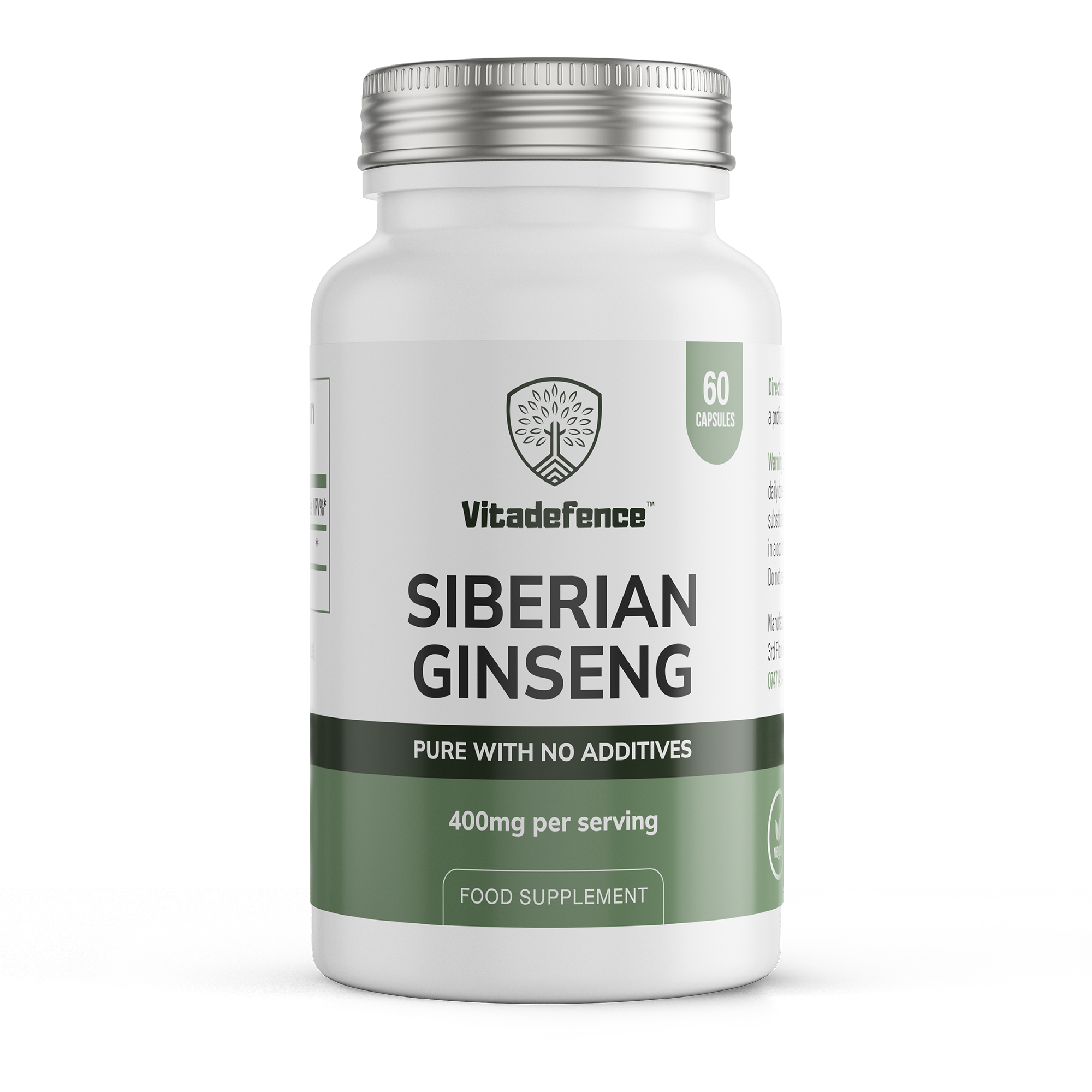 Siberian Ginseng | 400 mg Vegan Capsules – 60 Count-1