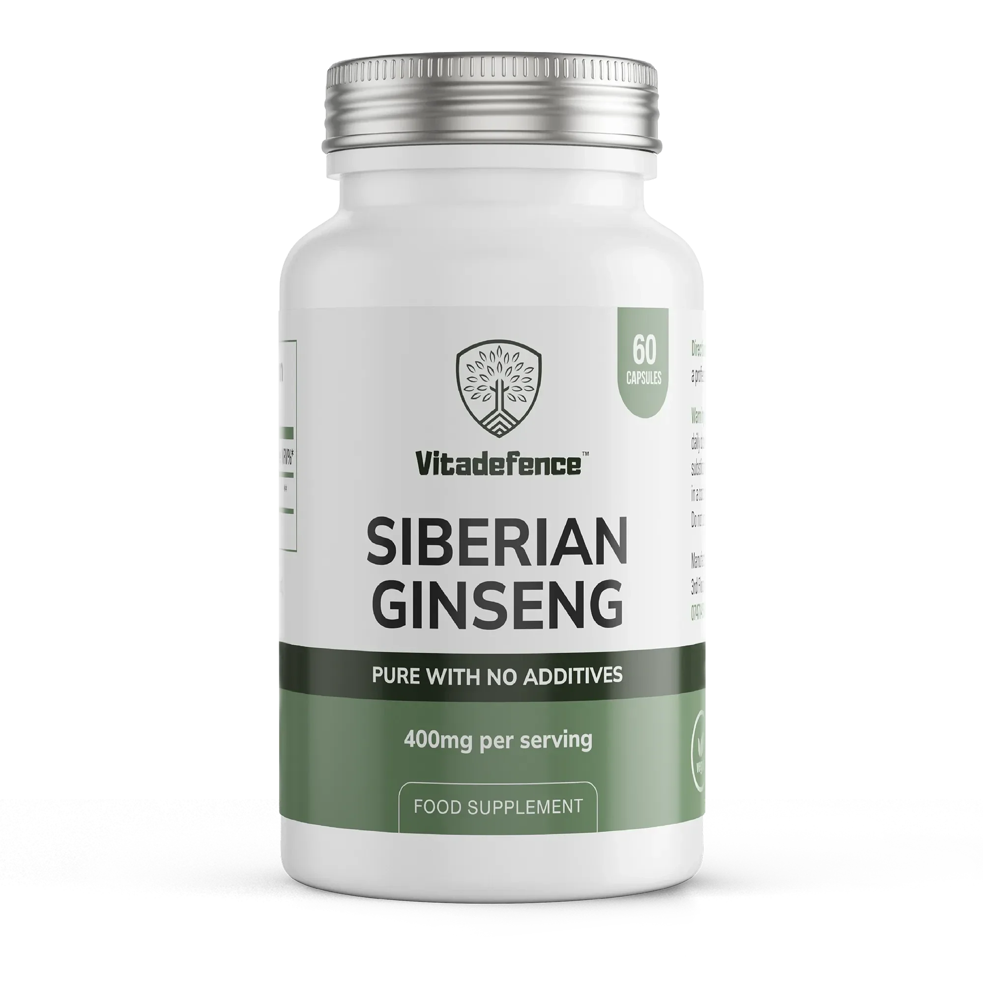 Siberian Ginseng | 400 mg Vegan Capsules – 60 Count-0