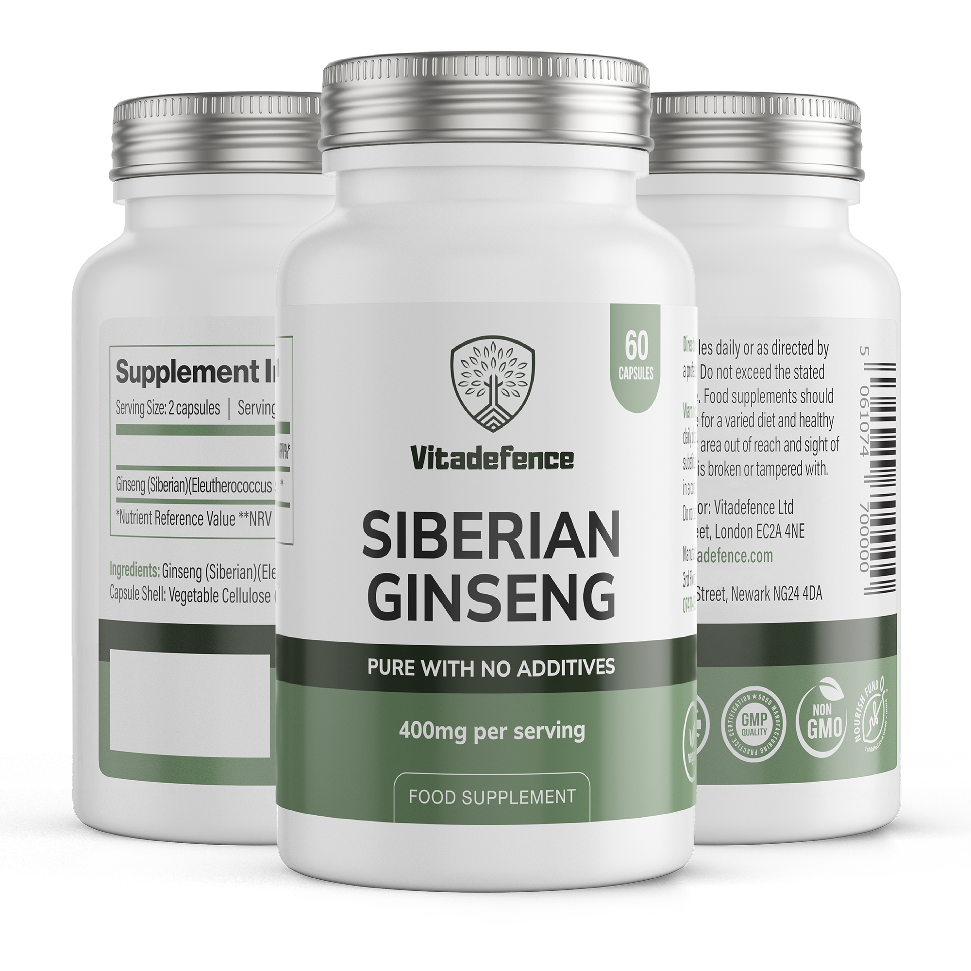Siberian Ginseng | 400 mg Vegan Capsules – 60 Count-2
