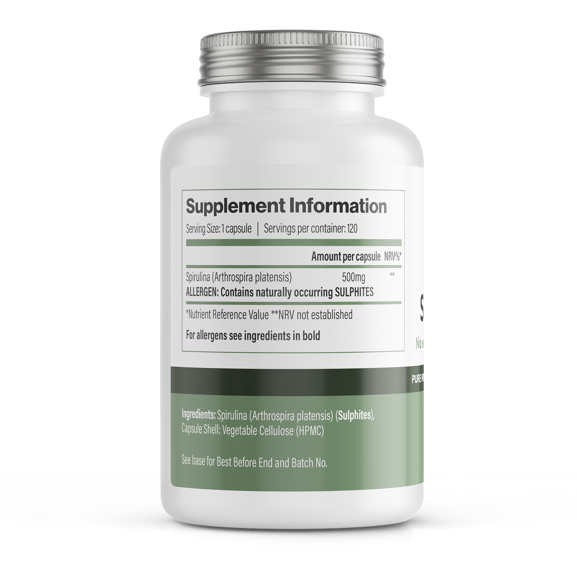 Spirulina | 500 mg Vegan Capsules – 120 Count-2
