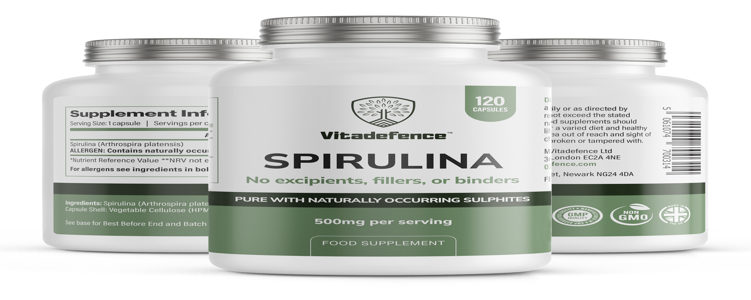 Spirulina | 500 mg Vegan Capsules – 120 Count-1