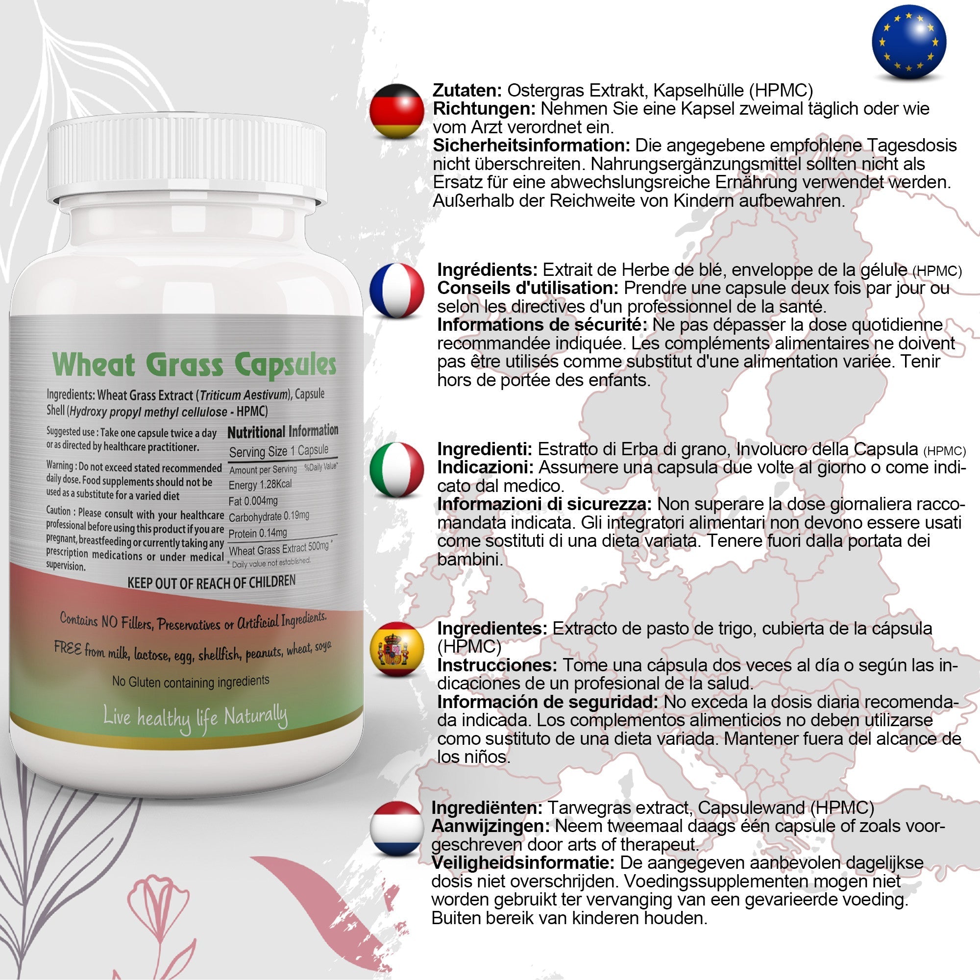 Ayushya Wheat Grass Capsules (Wheatgrass) Daily Greens & Antioxidant Support - Vegan, Gluten Free, Non-GMO, 60 Capsules-1