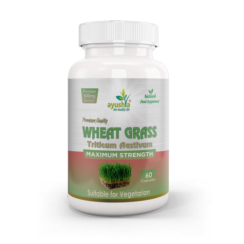 Ayushya Wheat Grass Capsules (Wheatgrass) Daily Greens & Antioxidant Support - Vegan, Gluten Free, Non-GMO, 60 Capsules-0