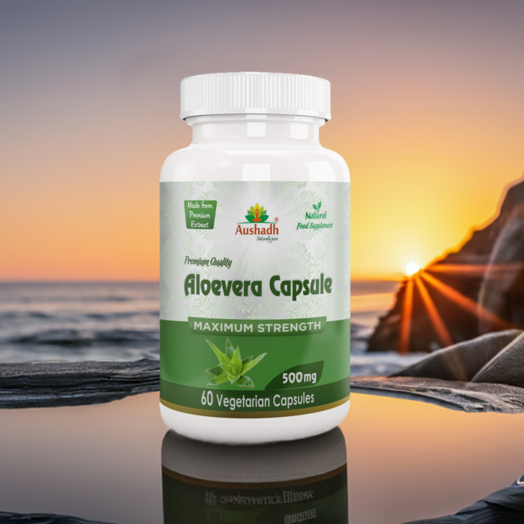 Aushadh Aloe vera Capsules (Ghritkumari, Kumari) Digestive Comfort & Skin Support - Vegan, Gluten Free, Non-GMO, 60 Capsules-2