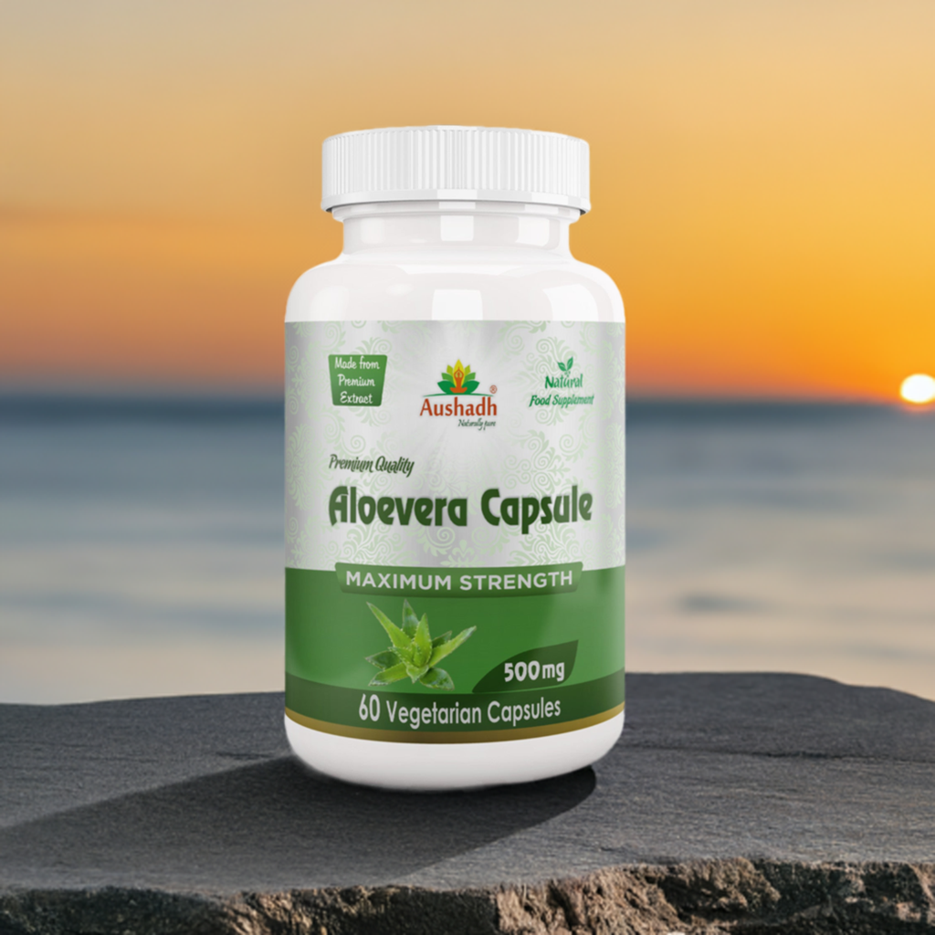 Aushadh Aloe vera Capsules (Ghritkumari, Kumari) Digestive Comfort & Skin Support - Vegan, Gluten Free, Non-GMO, 60 Capsules-3