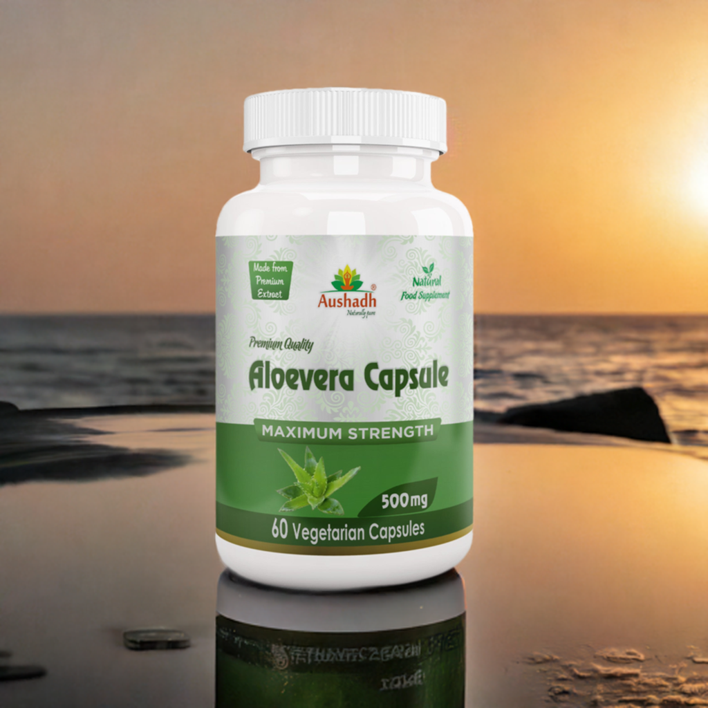 Aushadh Aloe vera Capsules (Ghritkumari, Kumari) Digestive Comfort & Skin Support - Vegan, Gluten Free, Non-GMO, 60 Capsules-4