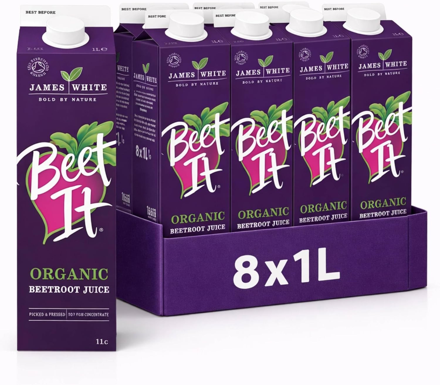Beet It Organic Beetroot Juice (1 Litre x 8) Picked and Pressed